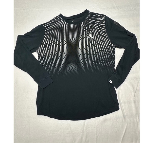 Jordan Dri-FIT Long Sleeve Training Shirt Black White Graphic XL - Picture 1 of 6
